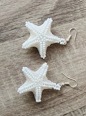 handmade beaded 3D Star earrings