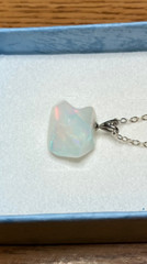 #350- 7.35ct Genuine Freeform Ethiopian Welo Opal on a Sterling Silver Chain