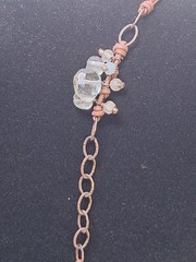 NWT Peyote Bird Green Gray Silver Gemstone Bead Mix Wax Cord Chain Necklace 17″