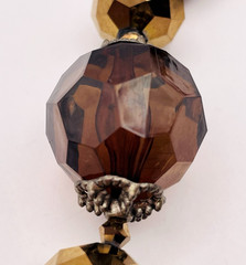 Artisan Multi Faceted Brown Plastic Bead Semi Precious Stone Adjustable Necklace