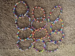 Multicolor Glass Beaded Adjustable Stretch Bracelet Set Round Bohemian Unisex