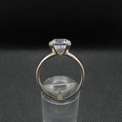 Genuine Sterling Silver Engagement Ring Solid Hallmarked 925 10mm Cubic Zirconia