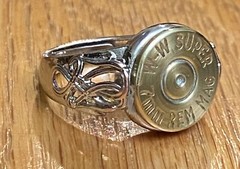 WW Super 7mm Bullet Casing Unisex Adjustable Ring W/ No Crystal