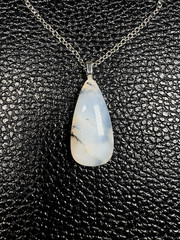 Parral Dendritic Agate Teardrop Pendant Handmade In Oregon One Of A Kind