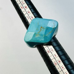 32X24X10/18MM Faceted Turquoise Rhombus Pendant Bead Ring