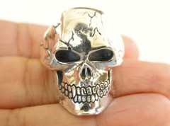 Sterling Silver Skull Ring Gothic Biker Punk Skeleton Jewelry Size 8 9 10 11 12