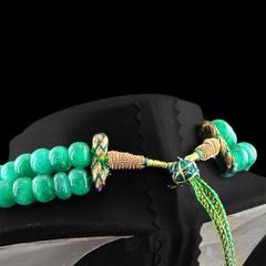 719.00 CTS EARTH MINED 2 STRAND GREEN EMERALD ROUND SHAPE BEADS NECKLACE (RS)