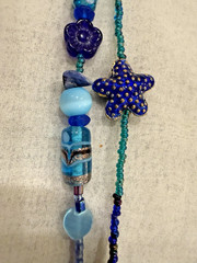 Susie S. Artisan Dolphin Ceramic Tile Pendant Necklace Beaded Coastal Ocean Art