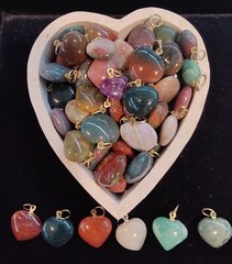 Agate Heart Pendant Hand Made With Post To Hang