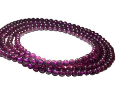 26″ 3.3mm «Quadruple Wrap/AAAA»~ Purplish Red RHODOLITE GARNET Bracelet L1396