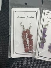 Chip Stone Dangle Earring Trio Set – Crystals – Meditation