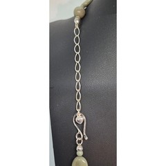 Jay King Necklace Desert Sage Jasper Sterling Silver Beaded Artisan Long 33″