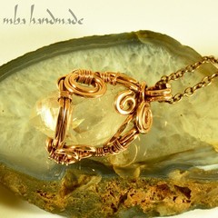 Quartz Crystal Point Pendant – Pure Copper Wire Wrapped Jewelry