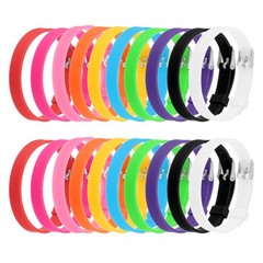 Slide Bracelet Wristband, 8.2 x 0.3”Silicone Adjustable Bracelet, Mixed Colors