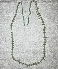 Handmade Green Weave Necklace Women 13 1/2 In with Earrings
