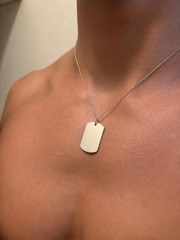 Custom Engraved Dog Pet Tag Pendant Necklace 925 Sterling Silver, Military ID