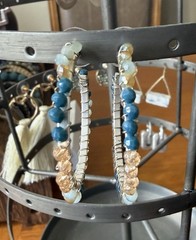 Beaded Wire Wrapped Hoop Earrings