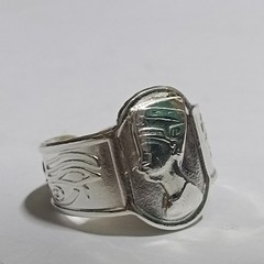 A silver-plated ring Egyptian pharaonic unique handmade piece of jewelry.