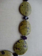 22″ GRADE A, ATLANTISITE (stichtite & serpentine) & AMETHYST BEAD NECKLACE