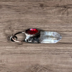 Clear Quartz Crystal Pendant Natural Himalaya Quartz Point Pendant Stick Pendant