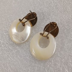 Vintage Rare Estate Find Mother of Pearl Post & Dangle Earrings For Pierced Ears