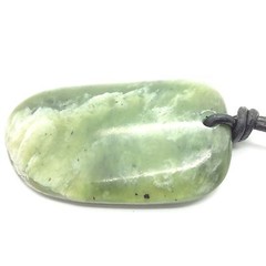 Siberian Jade Pendant Green Nephrite Jade Pebble Necklace Siberia #23