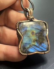 Labradorite ~ Handmade Copper wire wrapped pendant jewelry 1h