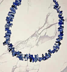 Macy’s Single Strand Blue Sodalite Gemstone Chip Nugget 34″ Necklace New w/ Tag