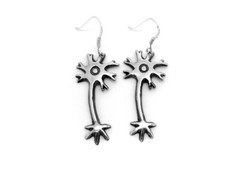 Neuron Earrings, Human Anatomy Jewelry in Pewter with Stainless Steel Hooks