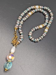 Artisan Style Cultured Pearl Statement Necklace