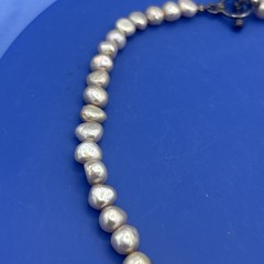 Handmade Freshwater Pearl Necklace 16” Cream Baroque Beads Artisan Jewelry