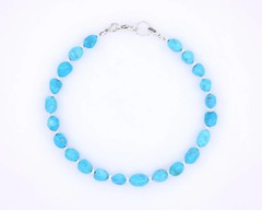 Sleeping Beauty Turquoise Nugget Bracelet | 5mm Gemstone | Sterling Silver