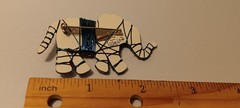 Liztech Artisan Jewelry 2002 Handcrafted Blue Gold Purple Elephant Brooch Pin