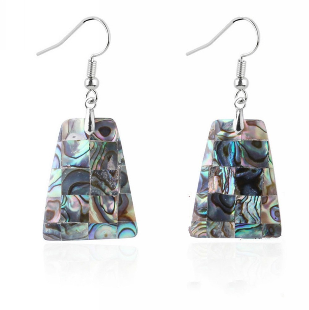 Abalone Shell Chakra fashion trapezoid dangle earrings