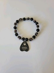 Handmade Halloween Oujia Planchette Beaded Bracelet Glow In The Dark Evil Eye