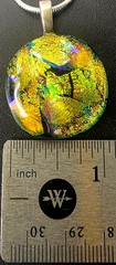 Sterling Silver Dichroic Glass Pendant Necklace 20 .925 Chain Handmade 18.02g