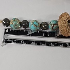 Handmade Tribal Boho Necklace Turquoise Beads Bone Horn Discs Rustic Natural….