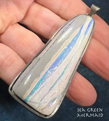 Australian Boulder Lavender Blue Jelly Opal Pendant in 925. 3″ + 27g *Video*