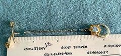 Artist Made 4 Inch Gold Filled & Vermeil Extender With Swarovski Crystal Accents