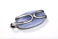 Beautiful Natural Light Purple Agate .925 Sterling Silver Pendant 45mm