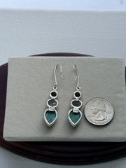 Arya Designer 925 S Silver Smoky Quartz, Prasiolite And Turquoise Drop Earrings