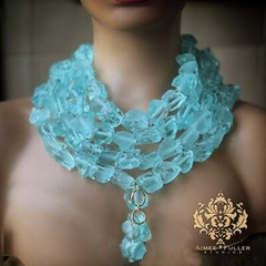 Aimee Fuller Abalone Paua Necklace Pearl Rainbow Sea Opals Statement Necklace