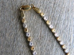 925 Sterling Silver & 14K Goldfilled Beaded Necklace Italian Craftsmanship 15″