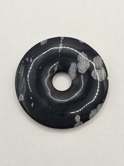 Two Stone Donut Pendants Snowflake Obsidian and Jasper