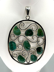 Sterling Silver Handmade Turquoise Pendant-(Charles Albert)-2.5 x 3.75 Inch