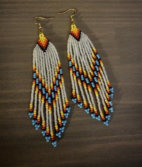 New Hand Beaded Seed Bead Native American Fringe Style Nickel Free 4.7”