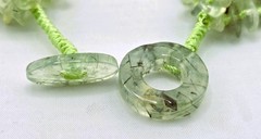 Prehnite & Freshwater Pearl 6-Strand Knotted Waterfall Necklace & Bracelet 3005