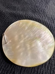 Carved Mother Of Pearl Shell Pendant Floral Swirl Boho Coastal 1 7/8”