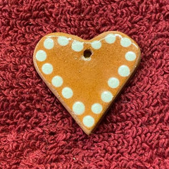 Vintage Terracotta Heart Shaped Pendant for Necklace Made in Sweden B12