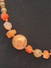 NWT Peyote Bird Agate Quartz Beads Nuggets Gemstone Chunky Necklace 18.5″
